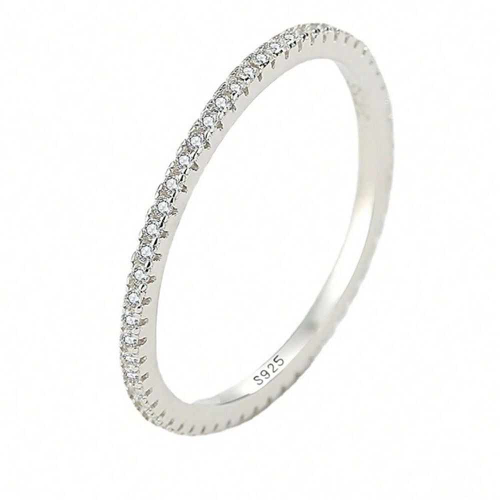 Silver diamond ring Q682